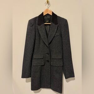 Jack by BB Dakota Charcoal Blazer with Black Collar